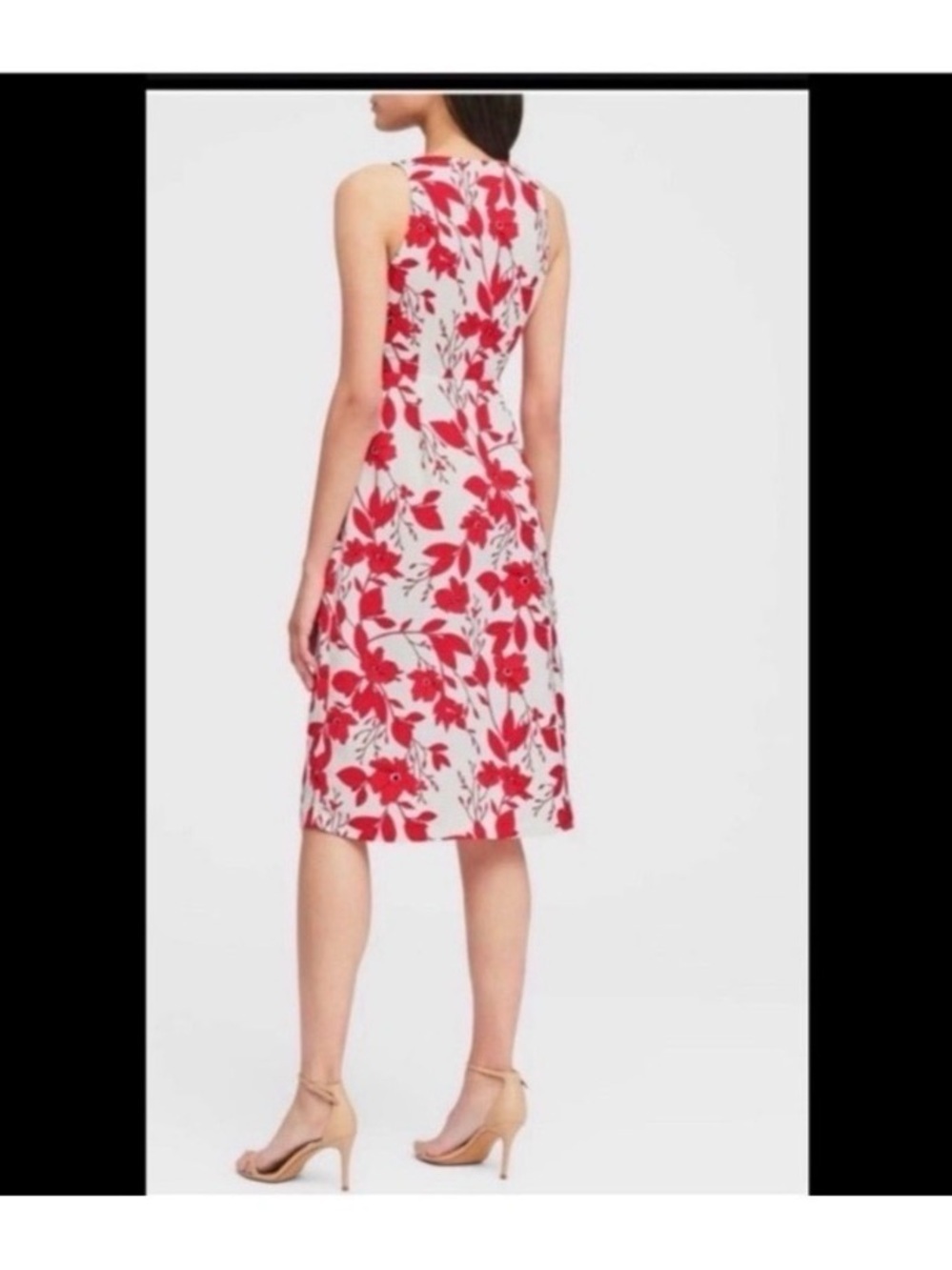 BANANA REPUBLIC White Floral Print Midi Dress - Picture 4 of 9